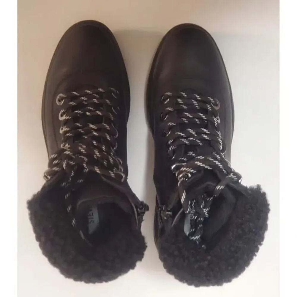 Steve Madden Keystone Faux Fur Trim Lace-Up Boot